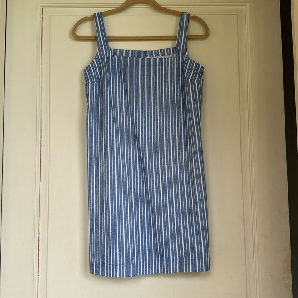 Like New Worn Once Blue And White Stripe Cotton Blend Dress By A New Day